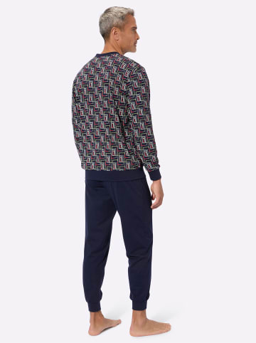 Sieh an! Schlafanzug in marine-rot-bedruckt
