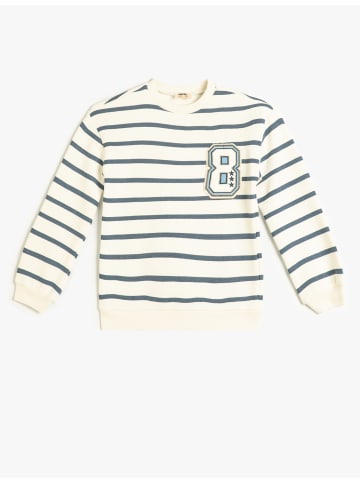 KOTON Sweatshirt in Blau Gestreift