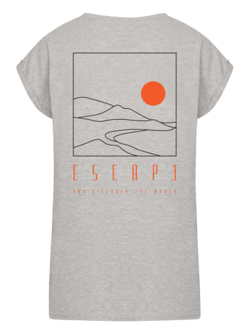 F4NT4STIC Extended Shoulder T-Shirt Escape Discover the World Landscape in grau meliert