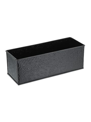 relaxdays Blumenkasten in Schwarz - (B)40 (H)14 x (T)15 cm