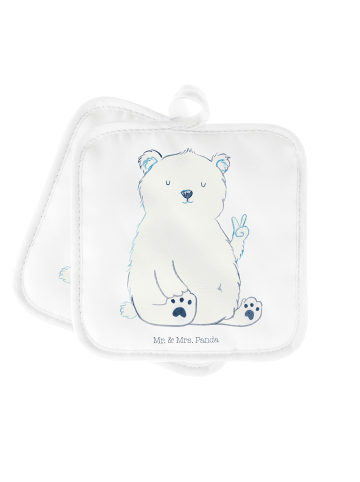 Mr. & Mrs. Panda Topfuntersetzer Eisbär Faul ohne Spruch in Weiß