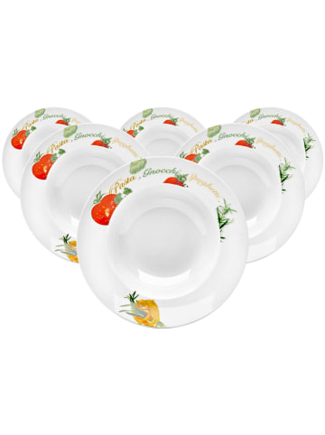 VAN WELL 6er Set Pastateller Milano ø 27 cm bunt in bunt