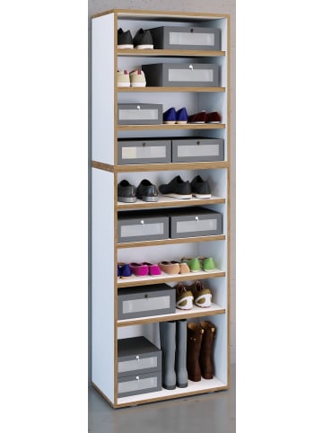 VCM  Holz Regal Schuhschrank Schuhregal Salia B60 in Weiß