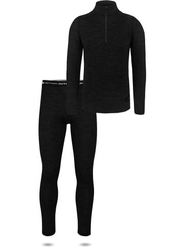 Normani Outdoor Sports Herren Merino Langarmshirt und Hose Canberra/Sydney in Schwarz