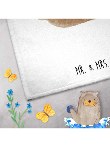 Mr. & Mrs. Panda Handtuch Bär Gitarre ohne Spruch in Weiß