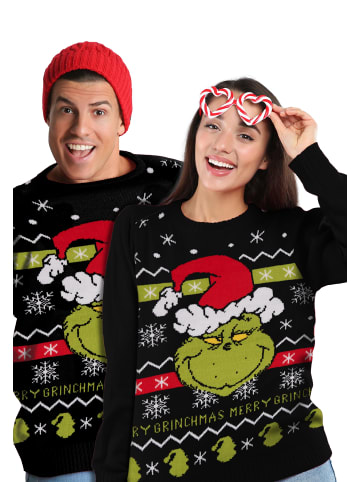 United Labels The Grinch Weihnachtspullover Ugly Christmas Sweater in schwarz