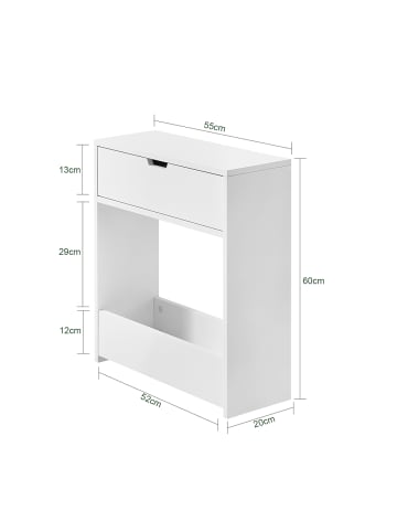 SoBuy Toilettenkabinett in Reinweiß - (W) 20 x (H) 60 x (L) 55 cm