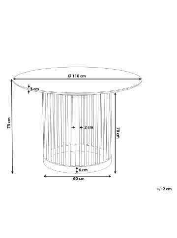 Beliani Esszimmertisch BOYLE in Braun - (W) 110 x (H) 75 x (L) 110 cm