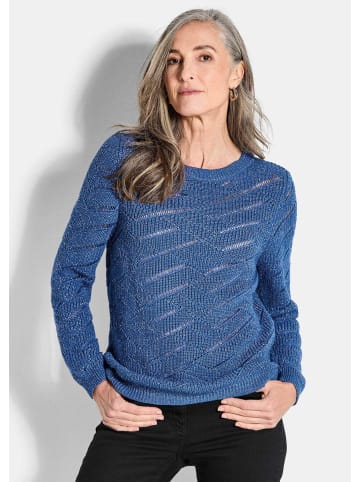 GOLDNER Strickpullover Eleganter Langarm-Strick mit Glanz in royalblau