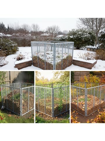 relaxdays Komposter in Grau - (B)100 x (H)80 x (T)100 cm