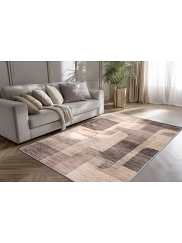 Vivorum Wohnzimmer Kurzflor Teppich Bluster 225 in taupe