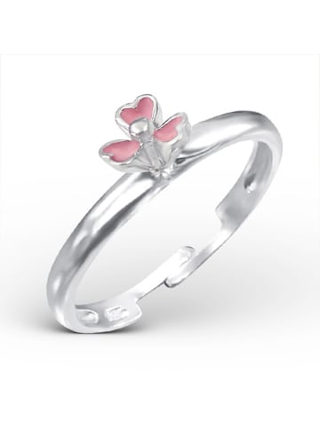 Schmuck23 Ring 925 Silber Blume in Rosa