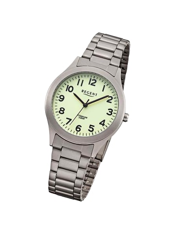 Regent Armbanduhr Regent Titan-Uhren grau extra groß (ca. 36,4mm)