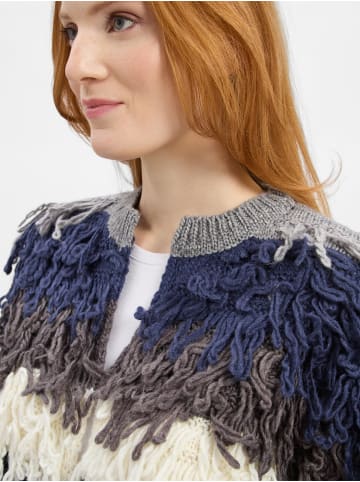 Rich & Royal Strickjacke in blau grau - 0001