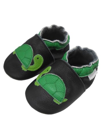 Bemesu Baby Krabbelschuhe aus Leder, weiche Lauflernschuhe mit rutschfester Sohle 