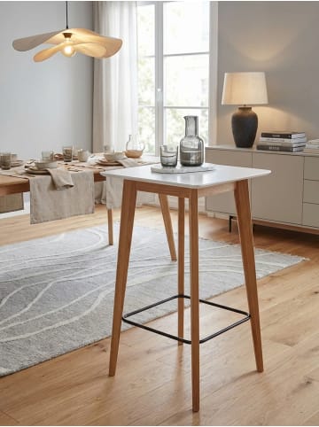 KADIMA DESIGN Skandinavischer Bartisch: Eichenbeine, quadratische Tischplatte, 50 kg