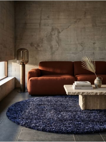 KADIMA DESIGN Teppich Hochflor Shaggy Waschbar Einfarbig RHEIN Strapazierfähig in Marineblau