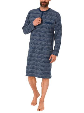NORMANN Nachthemd langarm Streifen - 48499 in marine