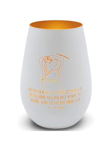Mr. & Mrs. Panda Teelichthalter Einhorn Prinzessin mit Spruch in Weiß