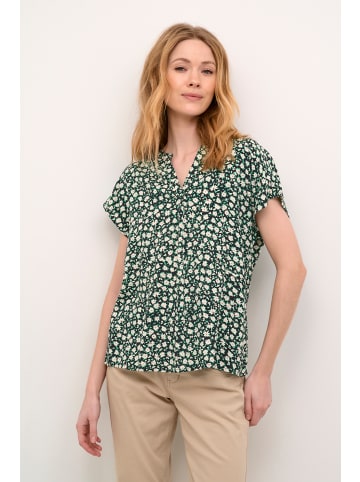 Cream Kurzarm-Bluse CRTiah Loose fit in Winter Green Daisy Flower