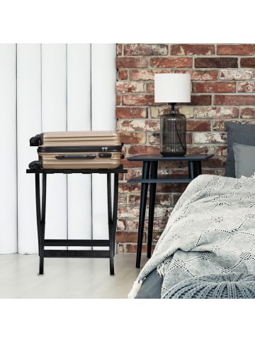 relaxdays 2 x Kofferständer in Schwarz - (B)60 x (H)75 x (T)41 cm