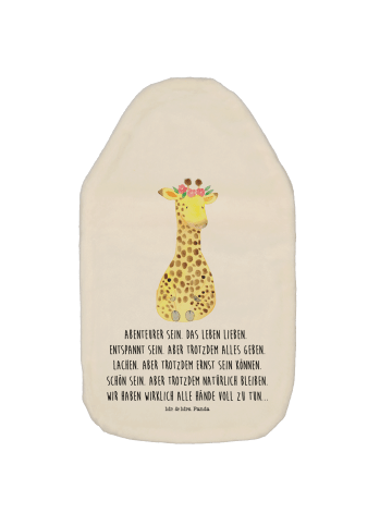 Mr. & Mrs. Panda Wärmflasche Giraffe Blumenkranz mit Spruch in Weiß