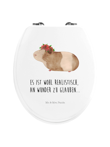 Mr. & Mrs. Panda WC Brille Meerschweinchen Weisheit mit Spruch in Weiß