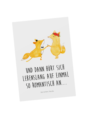 Mr. & Mrs. Panda einzelkarte Füchse Hochzeit mit Spruch in Weiß