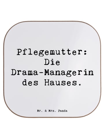 Mr. & Mrs. Panda Untersetzer Pflegemutter Managerin mit Spruch in Weiß