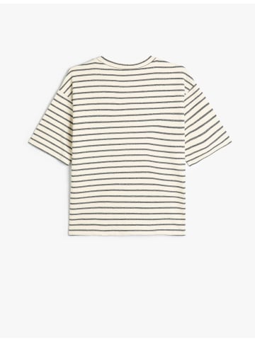 KOTON T-shirt in Ekru Gestreift