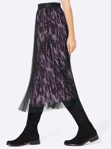 creation L Druck-Rock in traube-schwarz-bedruckt