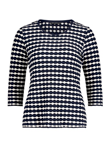 Betty Barclay Basic Shirt mit Rundhalsausschnitt in Dunkelblau/Weiß