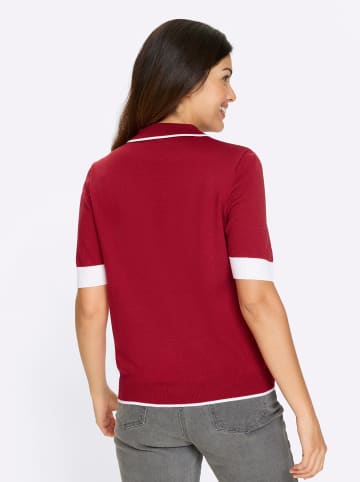 Sieh an! Polopullover in rot-weiß