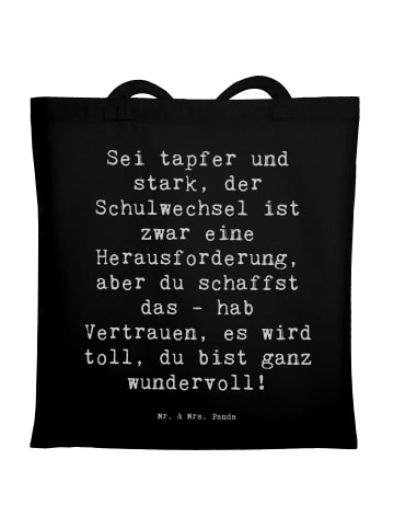 Mr. & Mrs. Panda Umhängetasche Spruch Einen Schulwechsel bewälti... in Schwarz