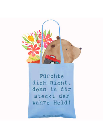 Mr. & Mrs. Panda Shopper Bag Spruch Ängste vor Monstern besiegen... in Sky Blue