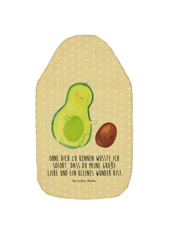 Mr. & Mrs. Panda Bettflasche Avocado Kern rollt mit Spruch in Gelb Pastell