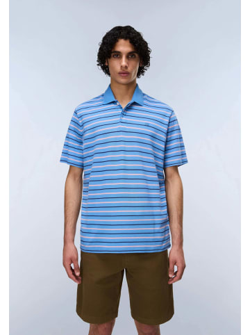 Napapijri Polo E-HIKARI SS in Stripe Blue