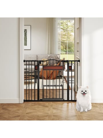 COSTWAY Türschutzgitter Hunde in Schwarz