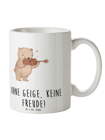 Mr. & Mrs. Panda Tasse Geige Freude mit Spruch in Weiß