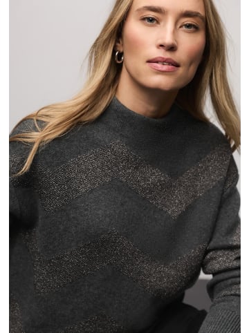 Street One Glitzer Jacquard Pullover in Grau