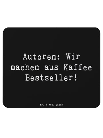 Mr. & Mrs. Panda Mauspad Spruch Autorin Kaffee mit Spruch in Schwarz
