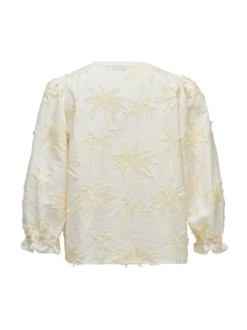 Salsa Jeans Langarmbluse Blouse Textured 3D Fabric Effect in Light Pearl V1