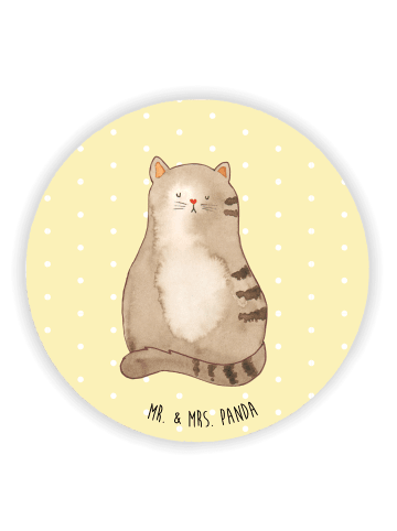 Mr. & Mrs. Panda magnettafel magnet Katze Sitzen ohne Spruch in Gelb Pastell
