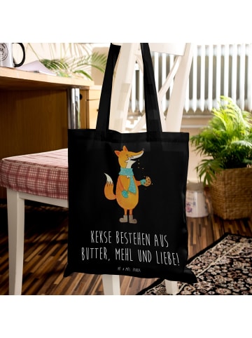Mr. & Mrs. Panda Laptoptasche Fuchs Keks mit Spruch in Schwarz
