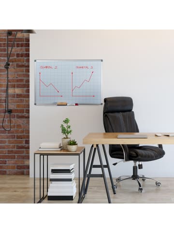 relaxdays Whiteboard Magnettafel in Weiß - (B)90 x (H)60 cm