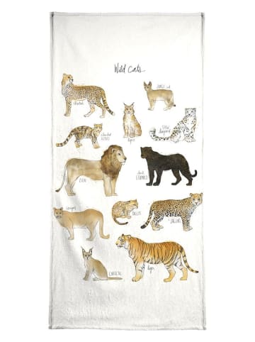 Juniqe Handtuch "Wild Cats" in Braun & Weiß