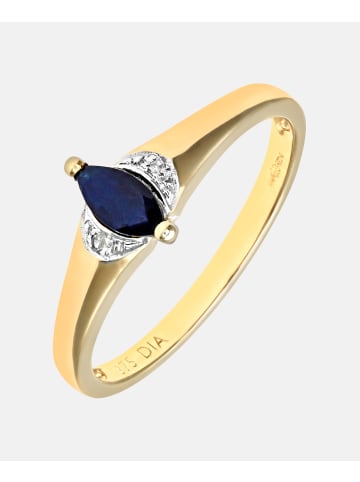 Diamant L'éternel Ring aus 375 Gelbgold mit Diamant mit Saphir