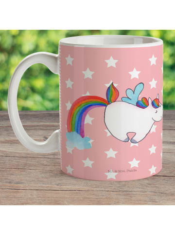 Mr. & Mrs. Panda Kaffeebecher Einhorn Fliegendes Pferd ohne Spruch in Rot Pastell