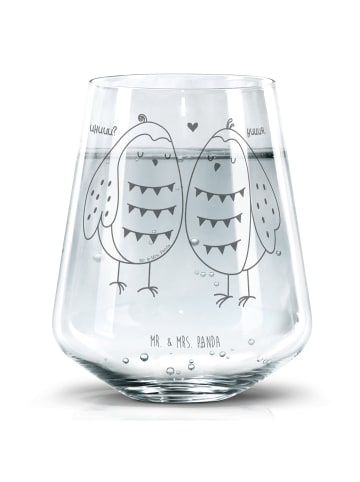 Mr. & Mrs. Panda Trinkglas Eulen Liebe ohne Spruch in Transparent