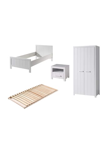 58 aufm Kessel JUGENDZIMMEREINRICHTUNG Karalynn 3 Jugendzimmer komplett MDF Weiß